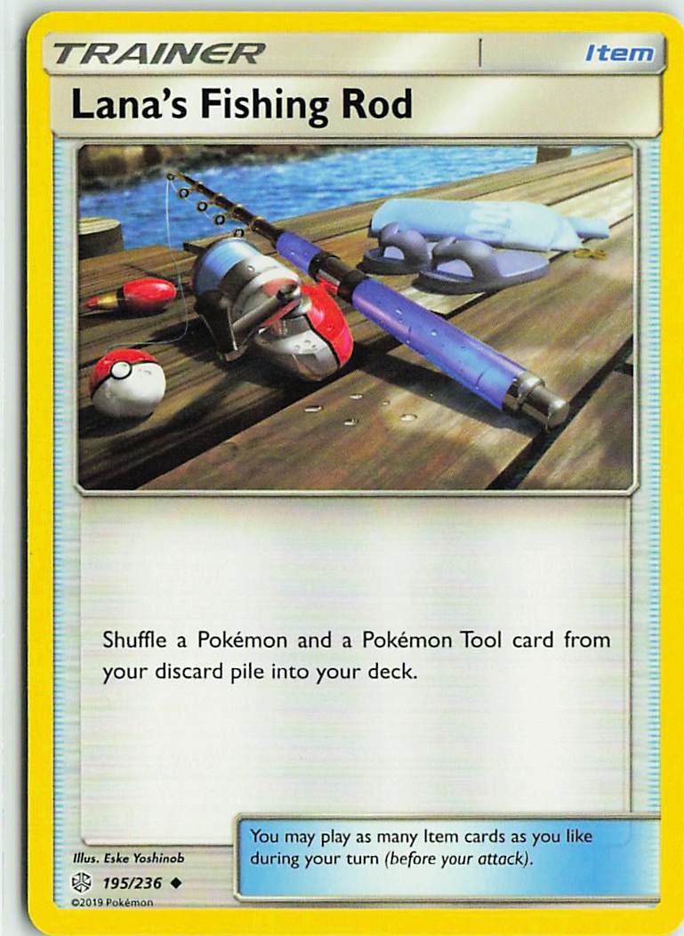 Lana's Fishing Rod 195/236 Uncommon Cosmic Eclipse Pokemon Lightly Played
