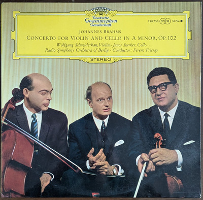 JOHANNES BRAHMS/CONCERTO FOR VIOLIN & CELLO/Schneiderhan, Starker
