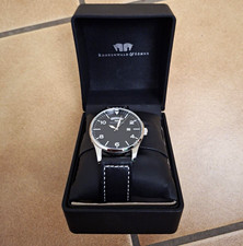 Rhodenwald & Söhne Rheingau Herren Quarz Uhr Datum Lederband 50m Ref 10010071