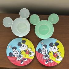 Disney Mickey Bowl  Mickey Minnie Plates Set  4 Pieces  Display / Kids  READ