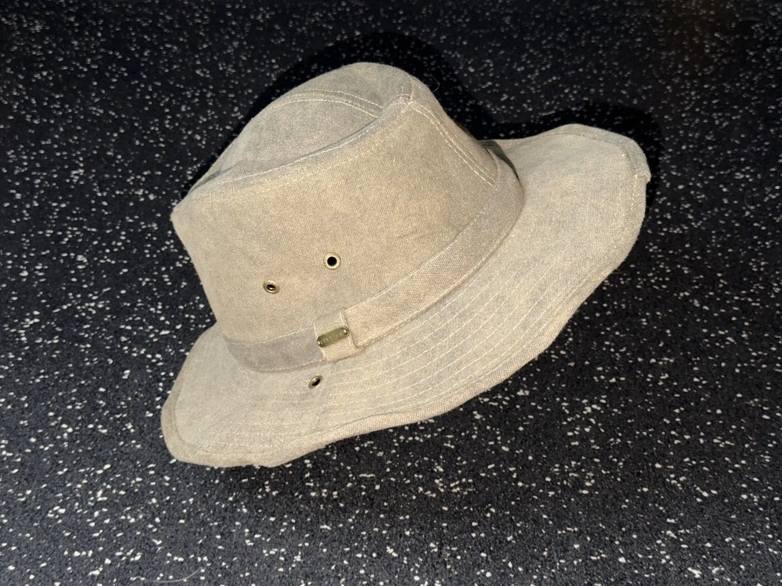Stetson Safari Hat Fedora Wide Brim Sun Hat Fitted MENS LARGE Tan Brown
