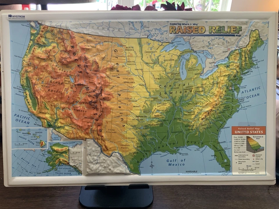 Nystrom Raised Relief Map United States - Image 3 of 4