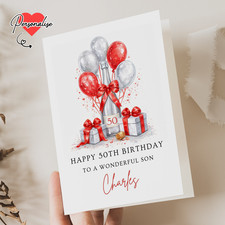 50th Birthday Card Mens Personalised For Son Brother Cousin Grandson Male Him