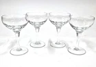 Vintage Set of 4 Crystal Champagne Coupe Glasses Clear Stemware 4.7"