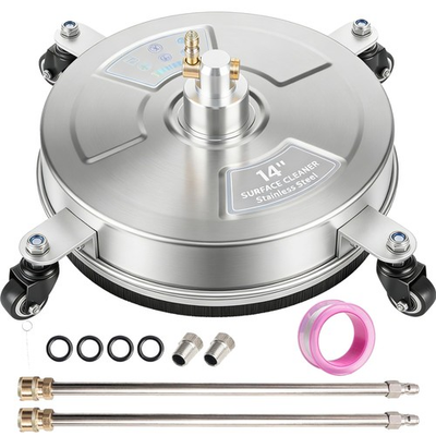 #ad 14quot; Pressure Washer Surface Cleaner Stainless Steel Surface Cleaner with 4 W... $81.01