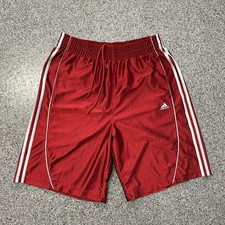 Adidas Dazzle Basketball Shorts Mens L Shimmer Shiny Red Y2K Baggy 9.5  