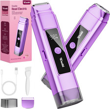 Electric Bikini Trimmer for Women: IPX7 Waterproof Dual Head Cordless Electric S