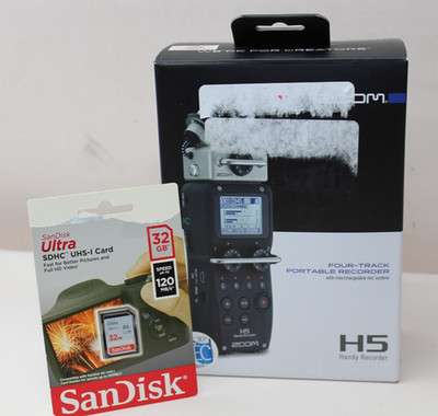 Zoom H5 4-Track Portable Recorder (NEW OPEN BOX) Black 24Bit 96 kHz w/ 32gb SD