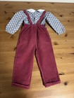 Vintage Girls 3T 2pc Sheep Corduroy Overalls Set — photo 4