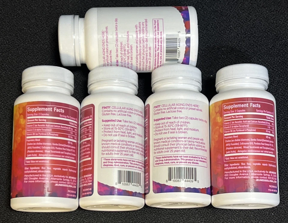 Nuevo lote de 5 suplementos dietéticos JEUNESSE Finiti envío gratuito Foto 2 de 2