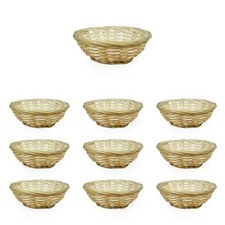 Ceste Cestini espositore intrecciati rotondi x10 fibra naturale cm 15 x 15 x h 6