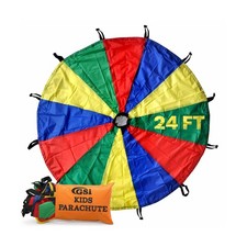 GSi Kids Play Parachute Rainbow Parachute Toy Tent Game For Kids Activities 24Ft
