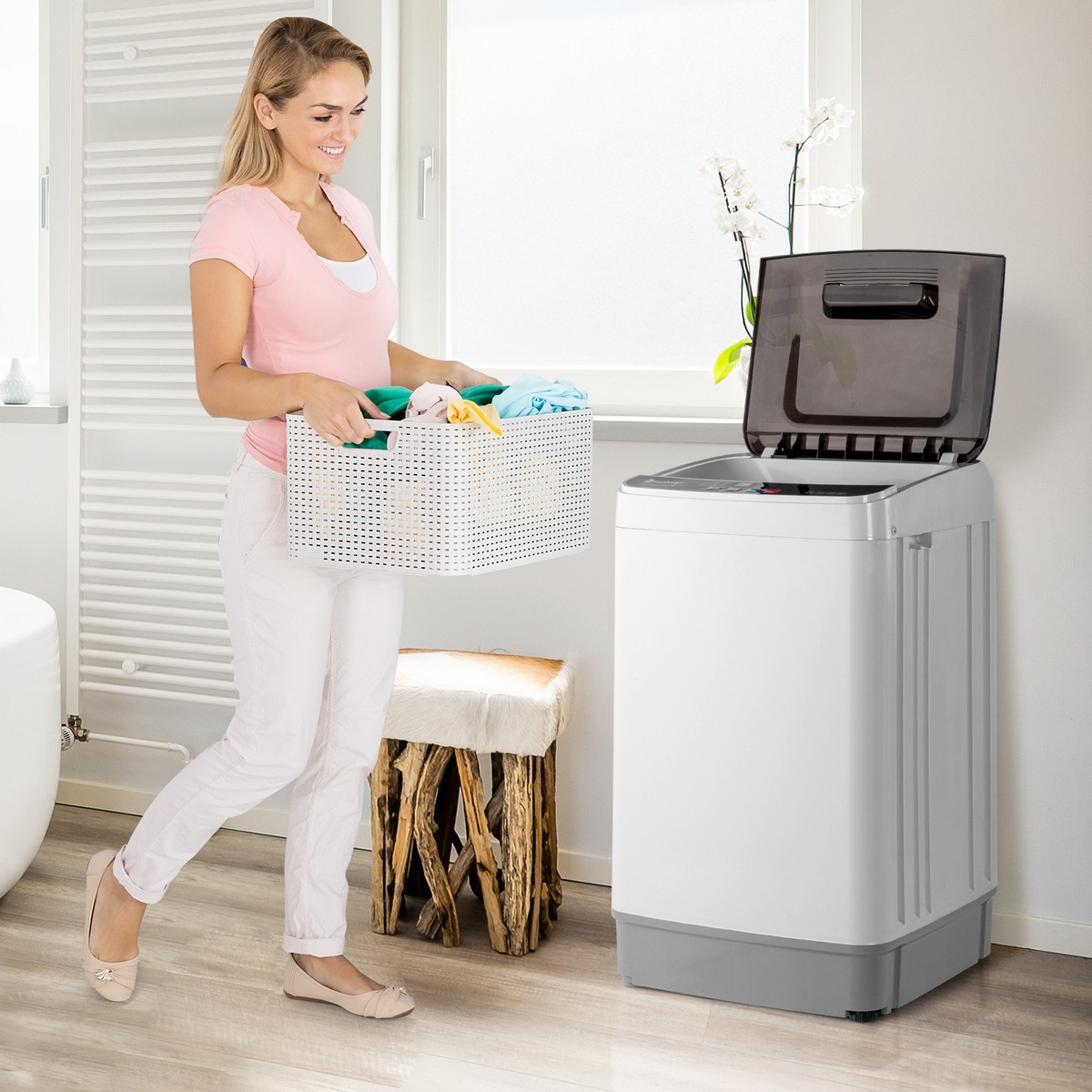 ZOKOP 17.6lbs Full Auto Washing Machine Washer Spin-dry ZOKOP 17.6lbs Full Auto Washing Machine Washer Spin-dry