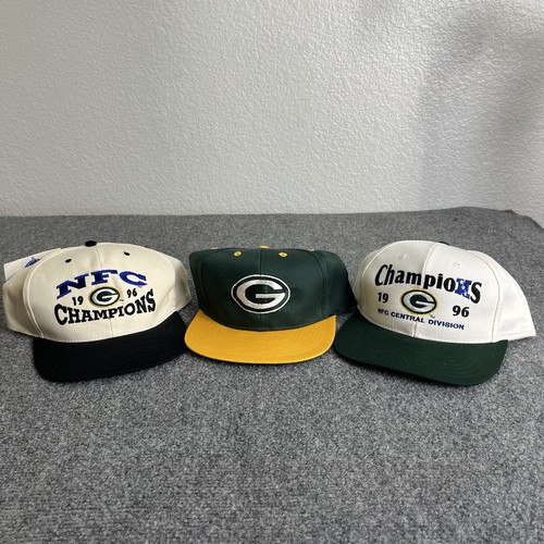Vintage Green Bay Packers Hat Lot of 3 NFL Caps Snapback NFL Football 90s