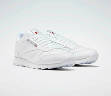 REEBOK Classic Leather Men's Shoes 9771 White / White / Grey RUNNING size 9.5