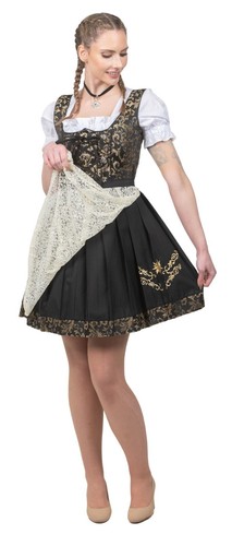 M 10 Short German Dirndl Dress + Top + Lace Apron Women Oktoberfest EMBROIDERED - Picture 5 of 5