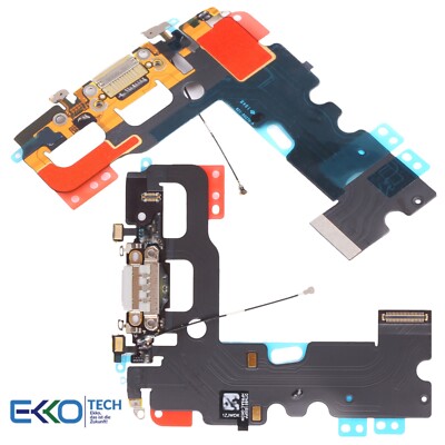   Original Ladebuchse für iPhone 7 Lightning Dock Connector Mikrofon Flex Grau  