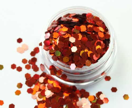 HEX Shape 1 . 12" Nail Art Glitter Summer 15 COLOURS Glitter flakes festival UK - Picture 2 of 29
