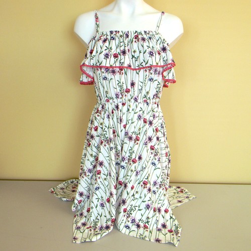 BCBGirl Girls Off-Shoulders Summer Dress Size 14/16 Floral White - Picture 2 of 5