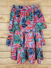 NWT Tabitha Brown Tropical Print Tiered Midi Skirt Size Small 