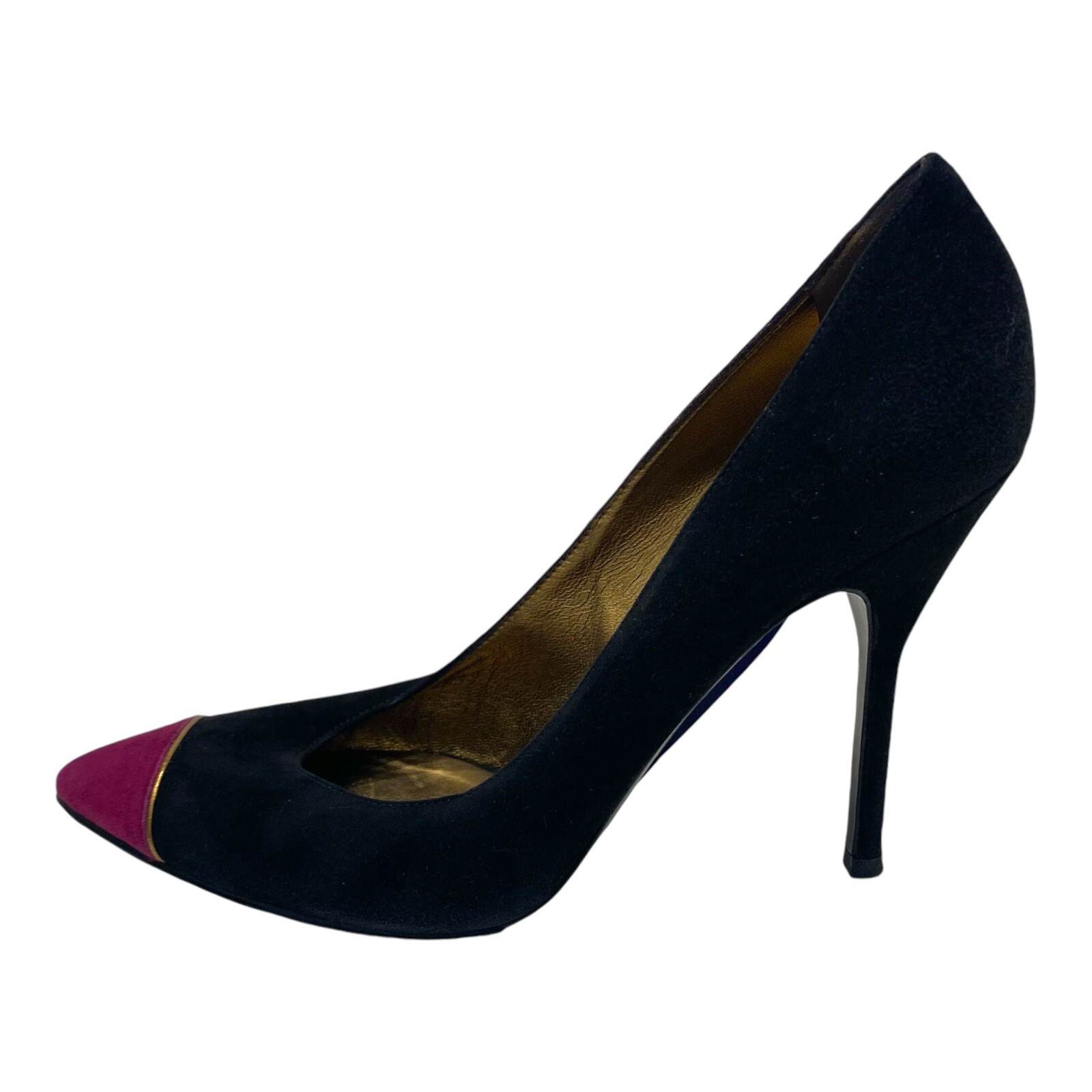 Decolte Yves Saint Laurent in camoscio nero e magenta taglia 9 EU 39