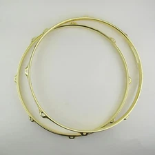 2 PCS 14" Drum Hoops Snare Drum Hoops 8 Lug 2.3mm BRASS 1 Batter 1 Snare