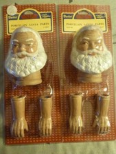 Lot of 2 Darice Dark Skin Santa Head and Hands NIP