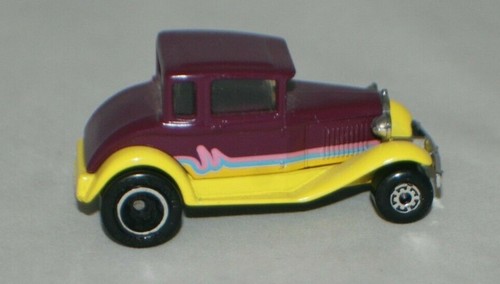 Matchbox #55 1979 Model A Ford Purple And Yellow Hot Rod Thailand - Picture 2 of 7