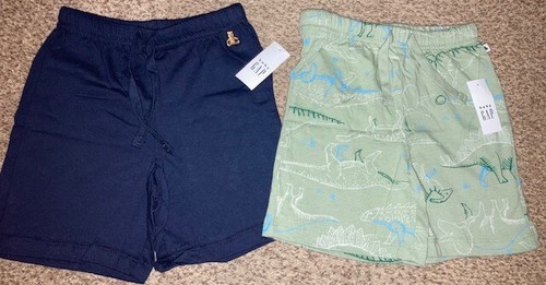 New With Tags Baby Gap Boy's (1) Dinosaur Shorts (1) Navy Shorts Size 3T/3Yrs