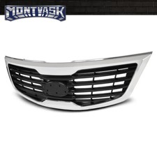 Fit For 2011-2012 Kia Sportage Front Bumper Upper Grille Grill W Chrome Trim