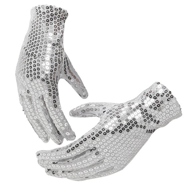 Michael Jackson Gloves MJ Sequins Performing glitter Stage Dance Gloves