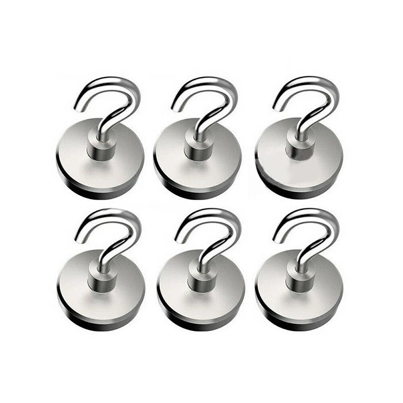 Strong Neodymium Magnet Hooks 12x N38 Rare Earth Hanger Holder 2000g Heavy Duty