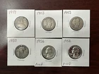 Lot of (6) Mixed Type  Silver Quarters, some higher grade