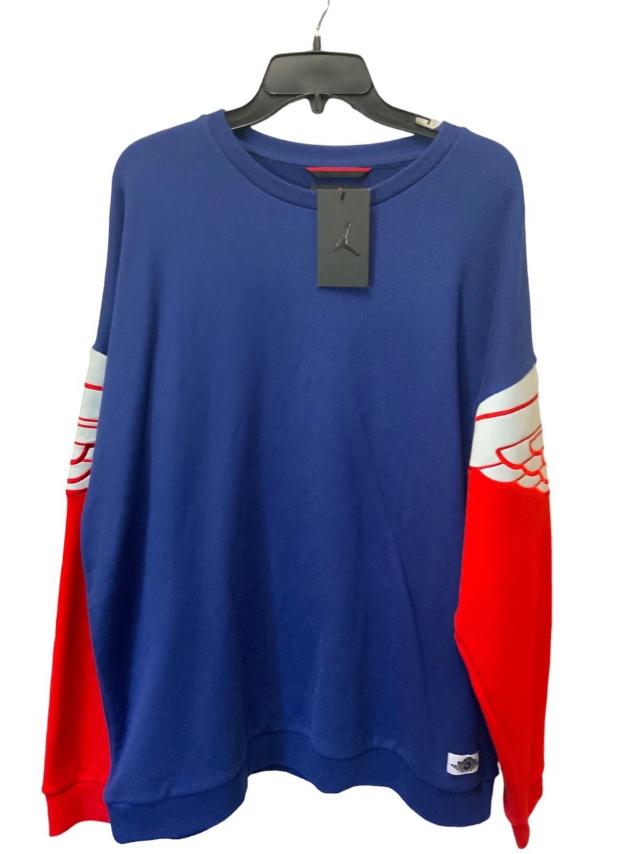 Air Jordan Wings Classic Crew Sweatshirt Men's Sz XLarge Blue/Red