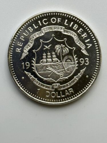 Liberia 1 Dollar 1993 Preserve Planet Earth Archaeopteryx Dinosaur - Picture 2 of 2