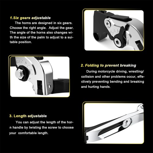 For 2008-2012 Ducati Hypermotard 1100 S / EVO Folding Hand Brake Clutch Lever A5 - Picture 3 of 6