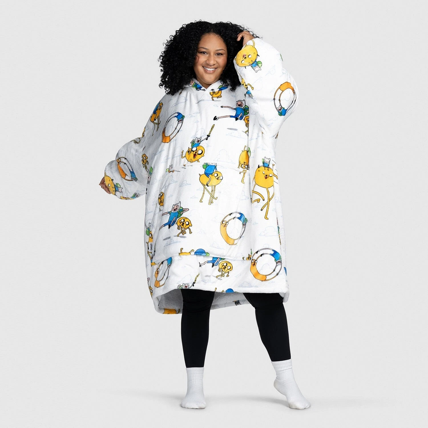 Adventure Time Oversized Blanket Hoodie Sherpa Fleece One Size
