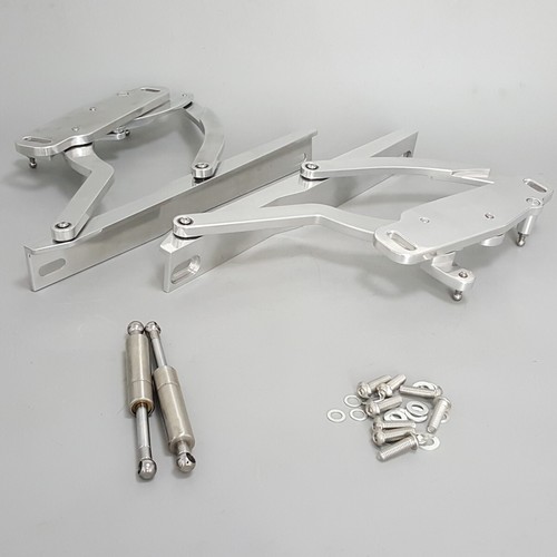 KIT de bisagras de campana pulidas de construcción de aluminio para modelo Camaro plateado 1970-1981 - Imagen 2 de 9
