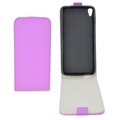 Flip Hülle Handy Schutz Alcatel Idol 3 (5.5) Lila Leder Imitat Slim Flex Schale