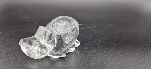 Figura de vidrio del hipopótamo por Lisa Larson en vidrio transparente - pisapapeles Rhino Ro - Imagen 2 de 9