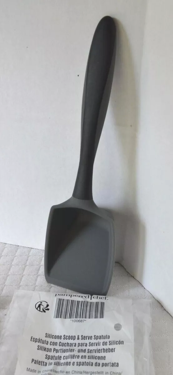 Pampered Chef ~NEW~ SILICONE SCOOP & SERVE SPATULA - Heat Safe - Strong -  Comfy