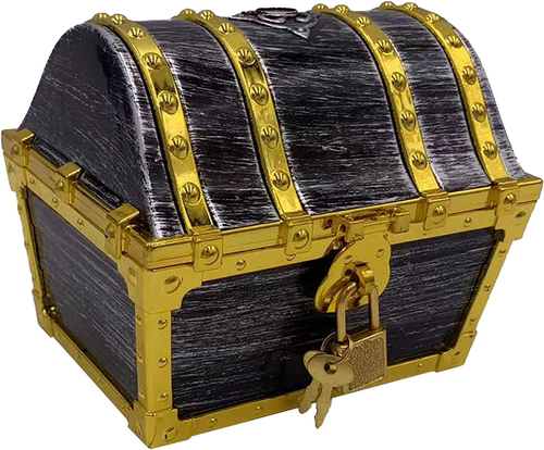 Flyekist Kids Pirate Treasure Chest Storage Box,Golden Border Decorative Pirate