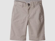 99 Billabong Kids Boy's Beige Flat Front Stretch Casual Chinos Khakis Shorts 27
