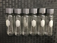 (6) KIMAX 35mL HD Glass Round Bottom Centrifuge Tubes w/ 28-415 Screw Caps B