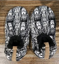 Mens Marvel Comic Slippers Black and White Large