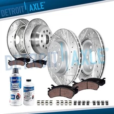 10pc Front Rear Drilled Brake Rotors Brake Pads Kit for 2018-2023 Jeep Wrangler