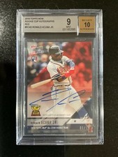 Ronald Acuna Jr. 2018 Topps Now Rookie Cup Auto /10 RC BGS Mint Look CLose ROY