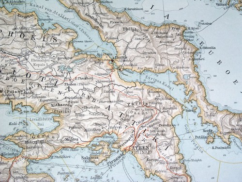 1898 ANTIQUE MAP OF KINGDOM OF GREECE PELOPONNESE ATTICA THESSALIA EPIRUS ATHENS - Picture 2 of 12