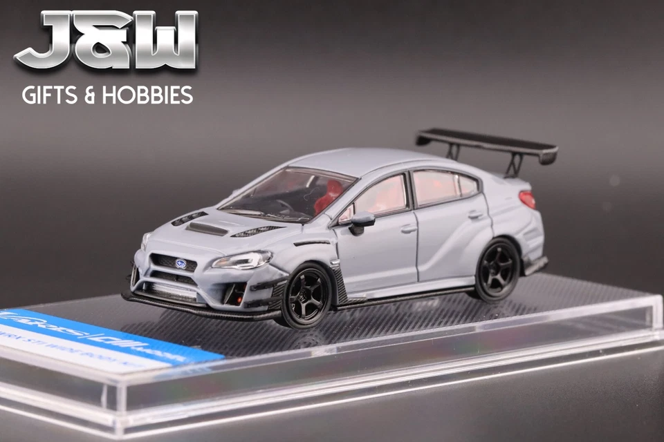 Modelo CM Subaru Impreza WRX STi Varis S4 carrocería ancha gris con juego adicional ruedas 1/64 Foto 3 de 4