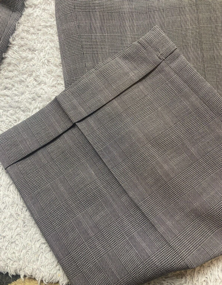 Pantalones Alan River Adulto 38x32 Gris Plisado Pierna Recta Viscosa Vestido de Golf para Hombres Foto 2 de 4